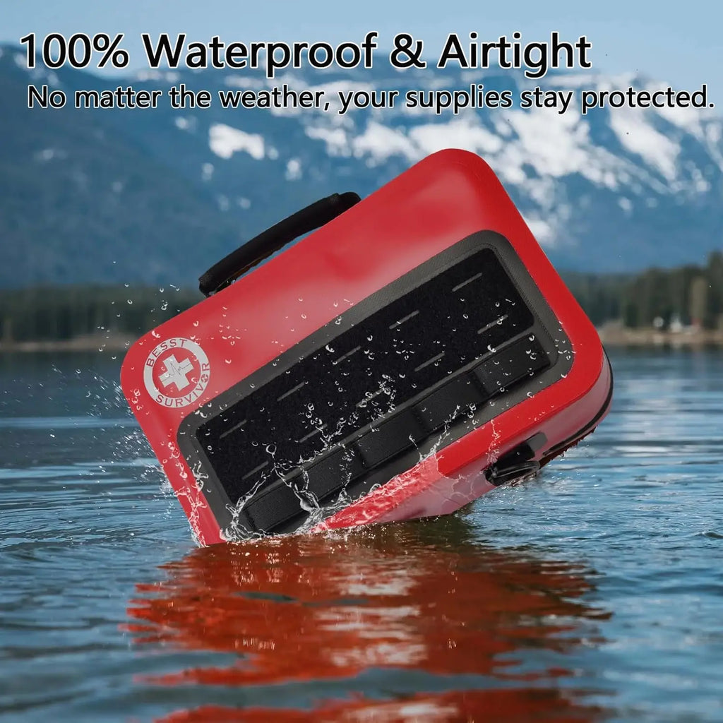 348-Piece Waterproof First Aid Kit for Marine, Boating, Camping, Car & Home Emergency with Labeled Compartments