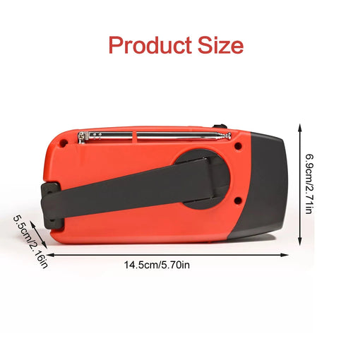Emergency Hand Crank AM/FM Radio + LED