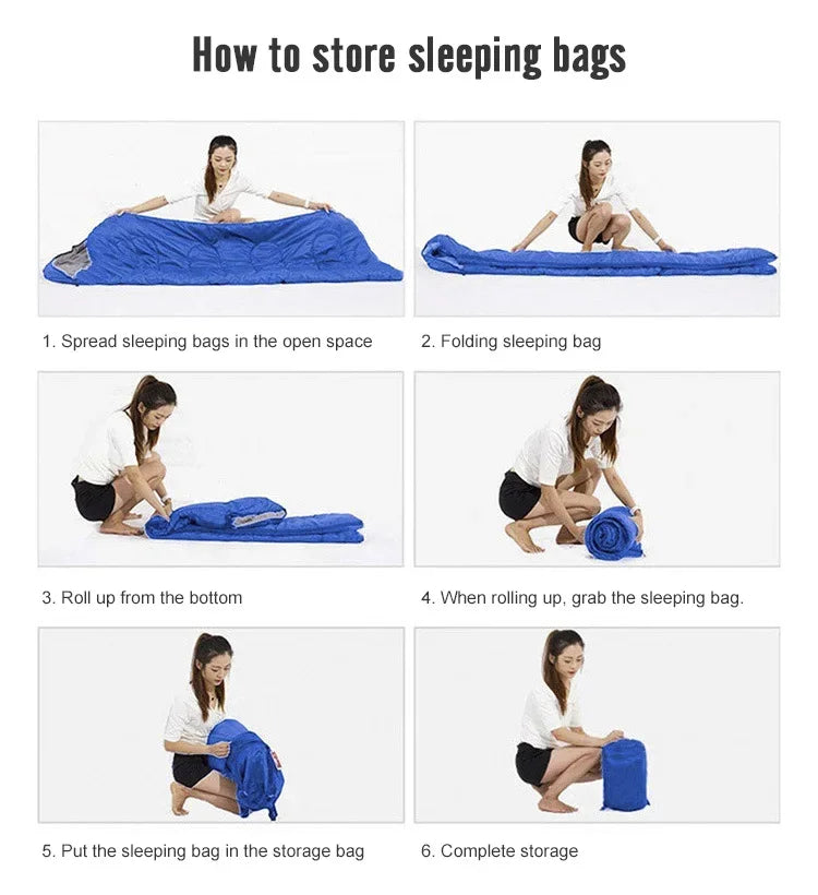 PACOONE Camping Sleeping Bag Lightweight 4 Season Warm Envelope Backpacking Outdoor Cotton Winter Sleeping Bag