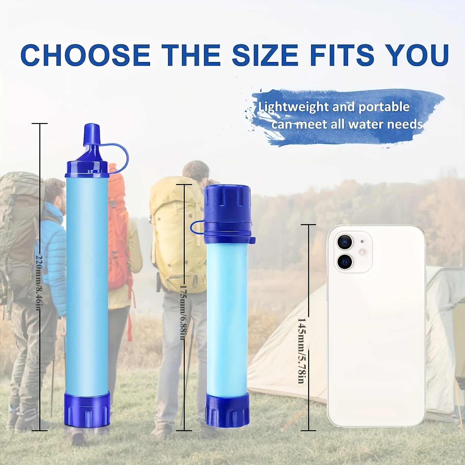 1pcs Portable 4-Stage Water Purifier Straw - Removes 99.9999% Impurities - Ideal for Outdoor Adventures, Filters up to 1,500L